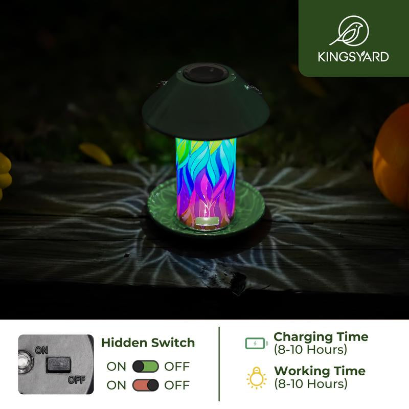 Kingsyard Solar Bird Feeder for Outdoor Hanging - Waterproof Wild Bird Feeder Garden Lantern Backyard Decoration, Ideal Gift for Bird Lovers