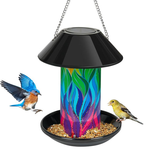 Kingsyard Solar Bird Feeder for Outdoor Hanging - Waterproof Wild Bird Feeder Garden Lantern Backyard Decoration, Ideal Gift for Bird Lovers